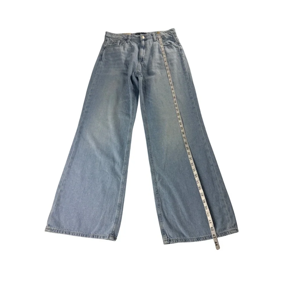 Aeropostale High Rise Wide Leg Jeans Medium Wash Blue Denim Womens 10 156921 NEW